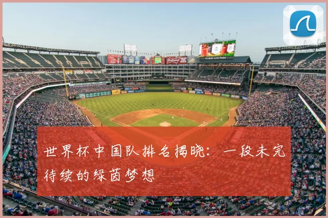 世界杯中国队排名揭晓：一段未完待续的绿茵梦想
